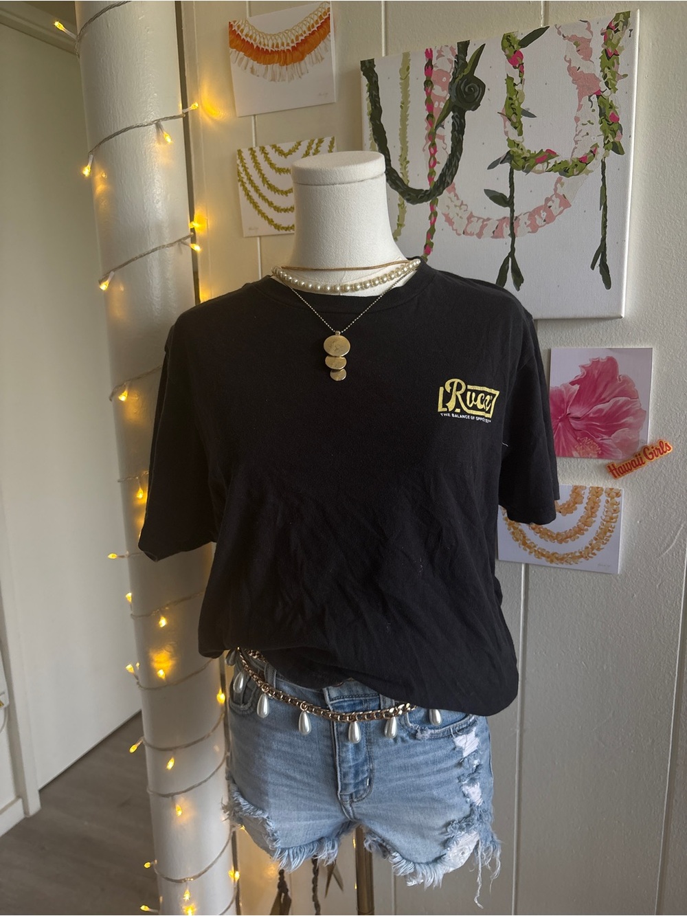 Black Crop Tee - Mens Casual Logo Top